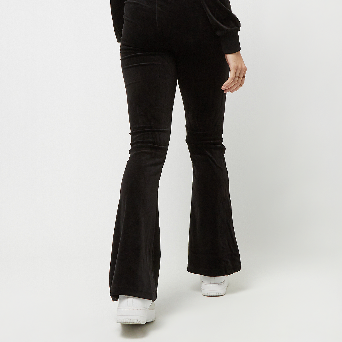 Karl Kani Small Signature Flared Velvet Pants Trainingsbroeken Dames Black maat: XS beschikbare maaten:XS