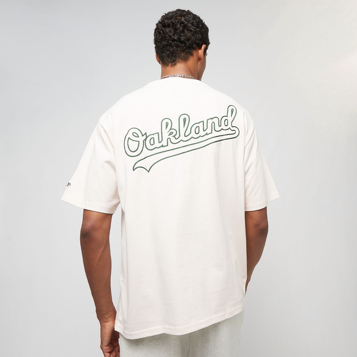 New era Mlb Oakland World Series Back Wordmark Oversized Tee T-shirts Heren off white maat: L beschikbare maaten:L