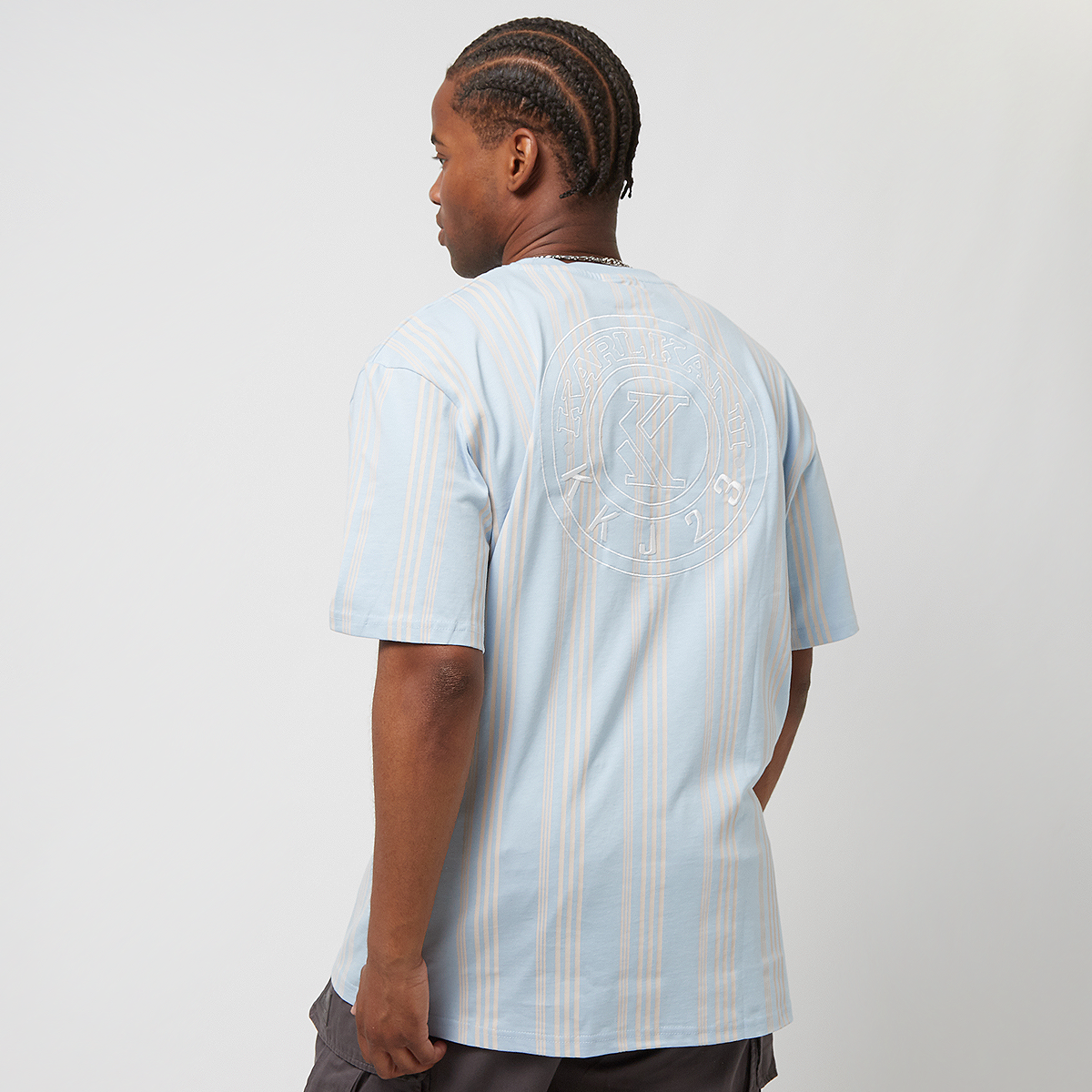 Karl Kani Small Signature Striped Tee T-shirts Kleding light blue off white maat: S beschikbare maaten:S