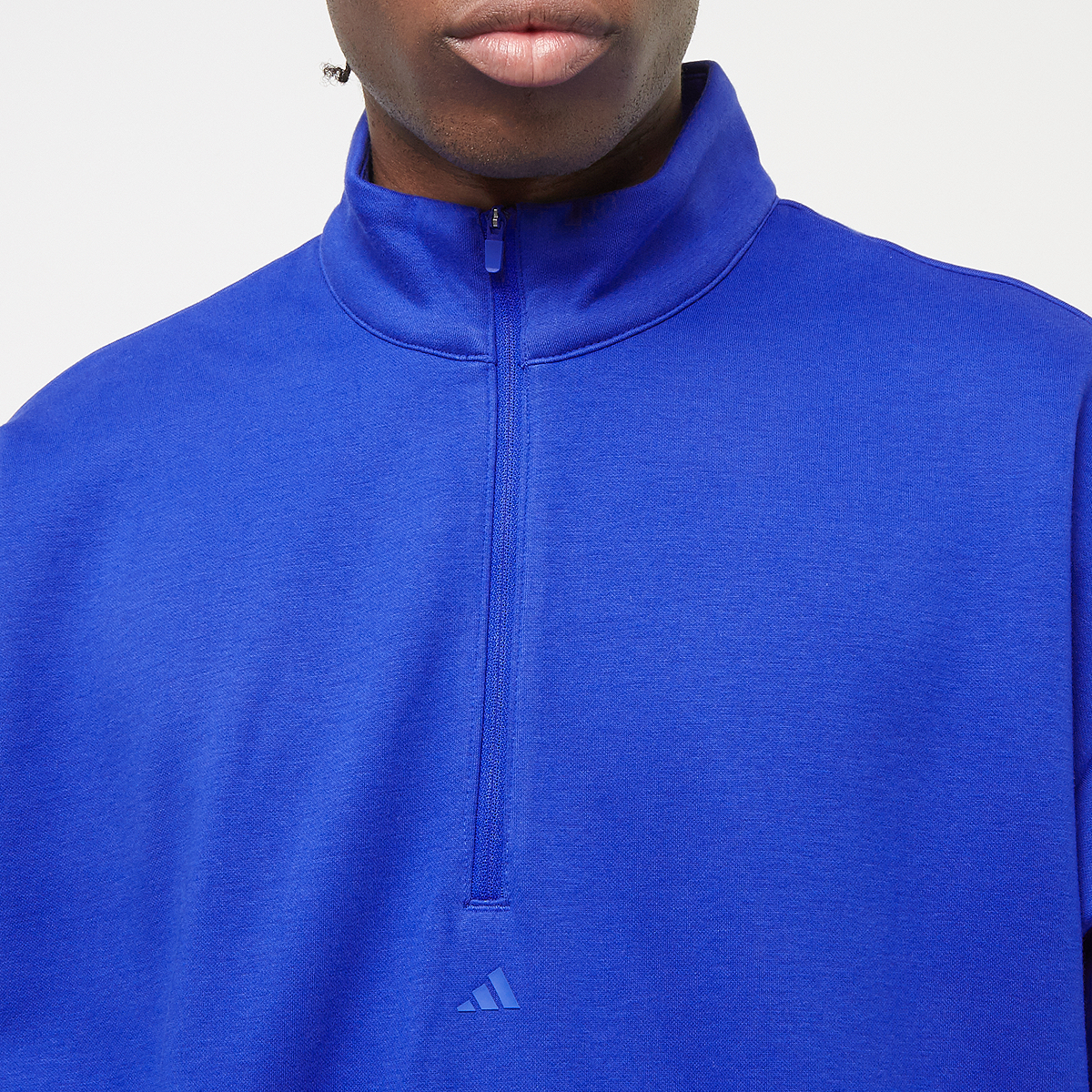 adidas Originals Basketball Fleece Half Zip Hooded vesten Kleding lucid blue maat: S beschikbare maaten:S M L