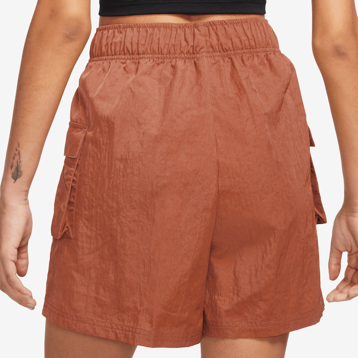 Nike Sportswear Essential Woven High-rise Shorts Sportshorts Dames burnt sunrise sail maat: XS beschikbare maaten:XS S M L