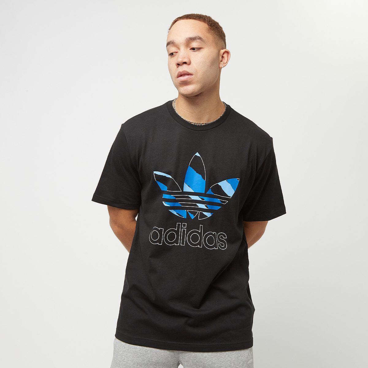 adidas Originals Ripped Camo T-shirt Exclusive T-shirts Heren black bluebird semi blue burst maat: S beschikbare maaten:S M L XL